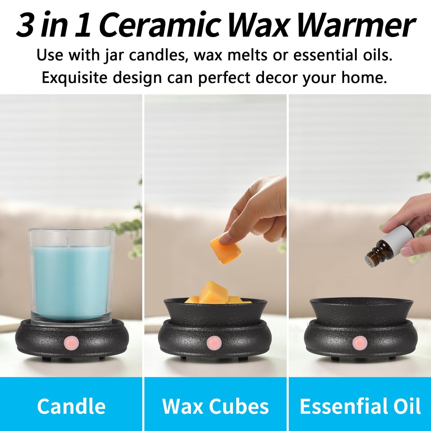 Ceramic Wax Warmer 3 in 1