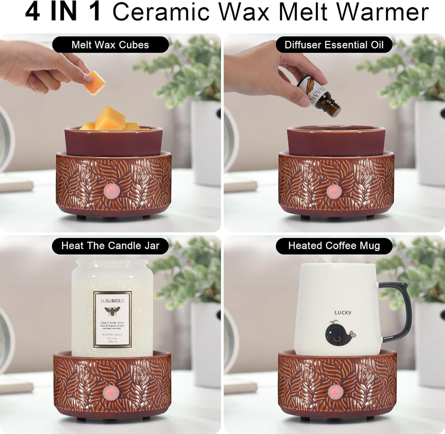 Ceramic Wax Warmer 3 in 1